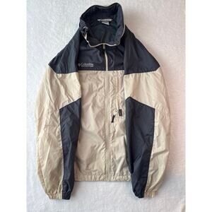 Columbia Windbreaker Men Size Large TALL Colorblock Water Resistant Zip Jacket